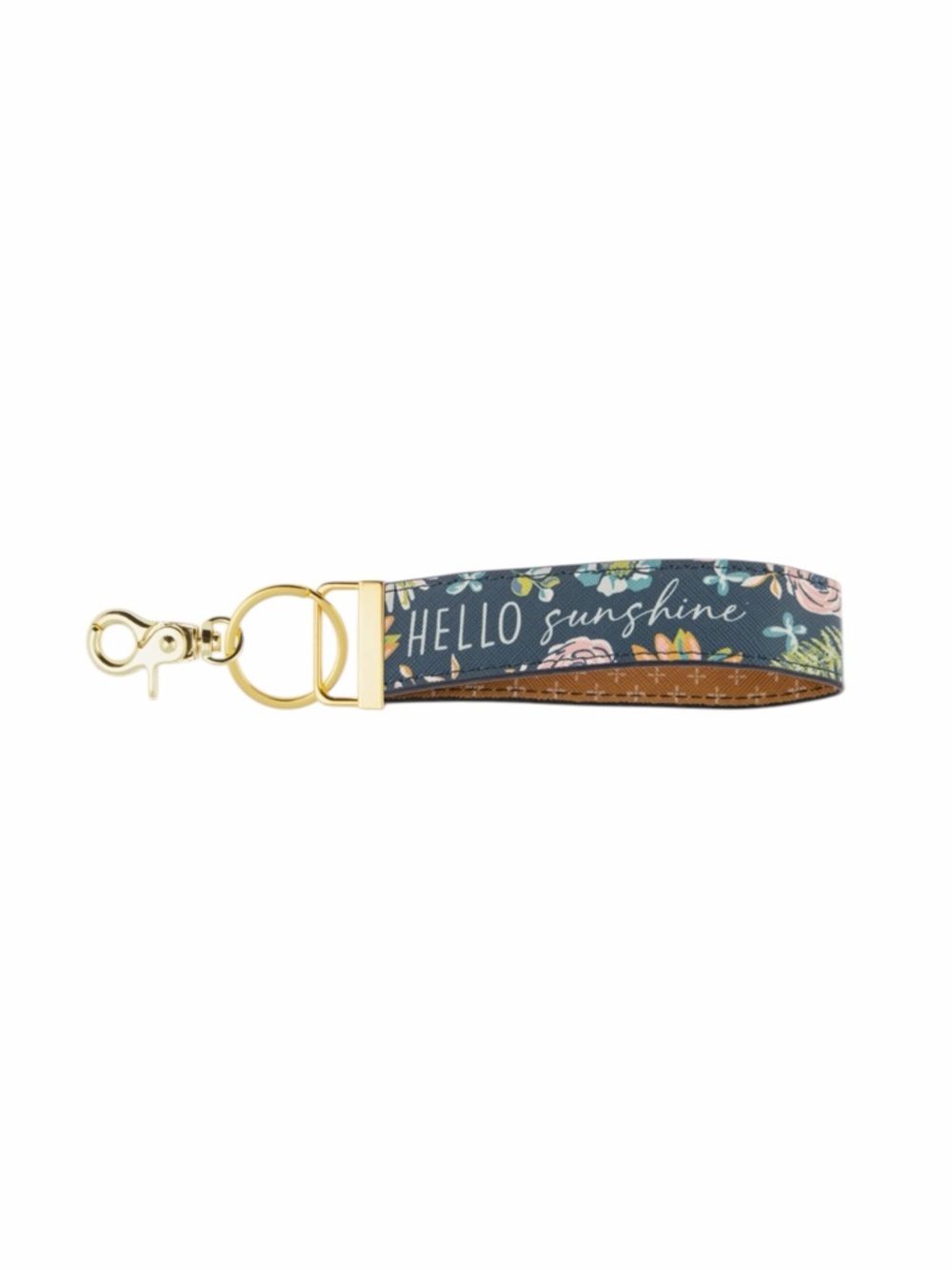 Karma “Hello Sunshine” Modern Floral Wristlet Keychain/Bag Charm - Navy NWT